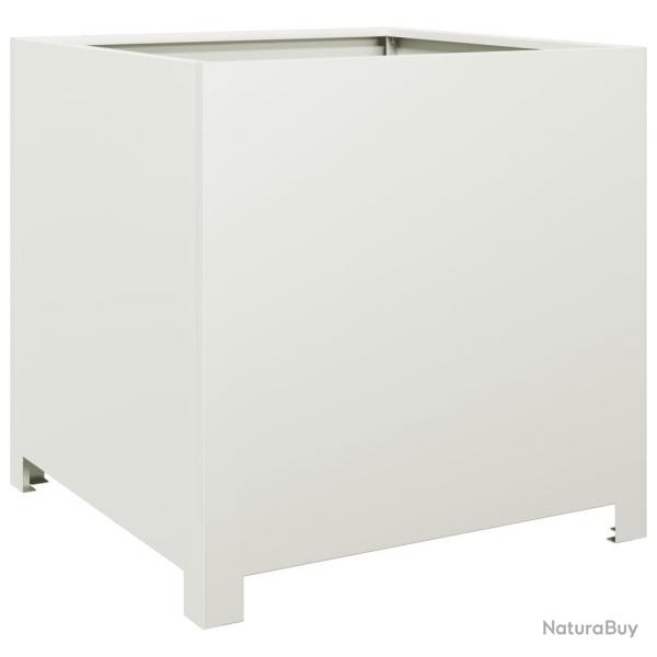 Jardinire bac lit surlev plantes fleurs terrasse jardin 50 x 50 x 50 cm acier blanc 02_0037653