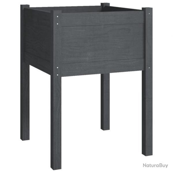 Jardinire bac lit surlev plantes fleurs terrasse jardin 50 x 50 x 70 cm bois de pin massif gris