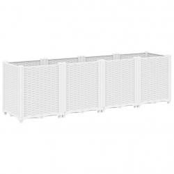 Jardinière bac lit surélevé plantes fleurs terrasse jardin 160 x 40 x 53 cm polypropylène blanc 02_