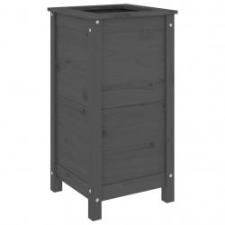 Jardinière bac lit surélevé plantes fleurs terrasse jardin 40 x 40 x 78 cm bois massif de pin gris