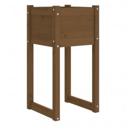 Jardinière bac lit surélevé plantes fleurs terrasse jardin 40 x 40 x 81 cm bois massif de pin marro