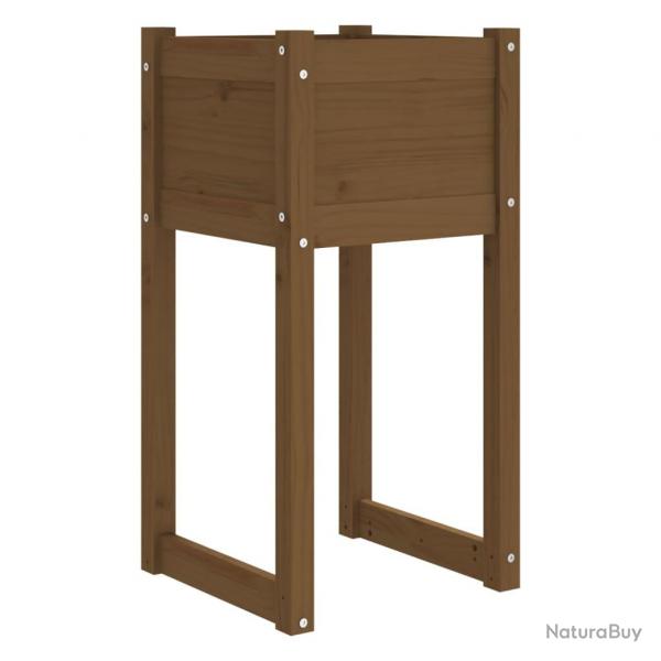 Jardinire bac lit surlev plantes fleurs terrasse jardin 40 x 40 x 81 cm bois massif de pin marro