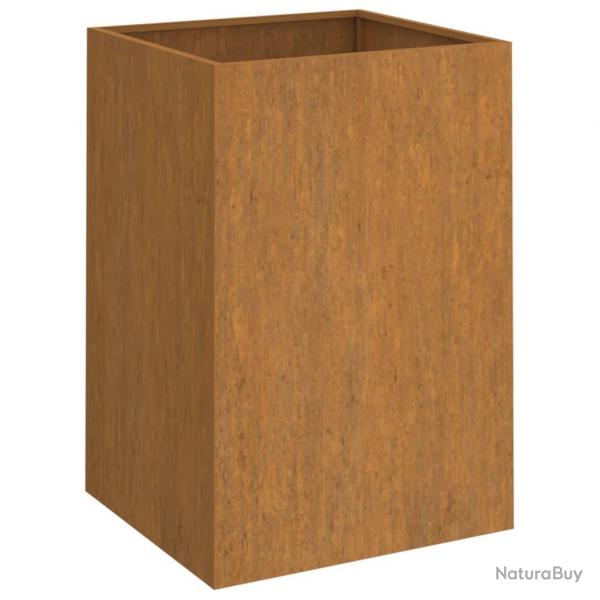 Jardinire bac lit surlev plantes fleurs terrasse jardin 42 x 38 x 75 cm acier corten marron 02_0