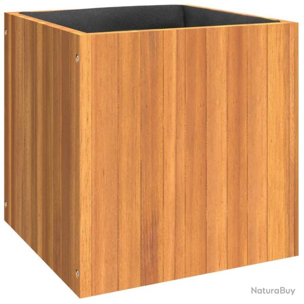 Jardinire bac lit surlev plantes fleurs terrasse jardin 45 x 45 x 45 cm bois massif d'acacia mar