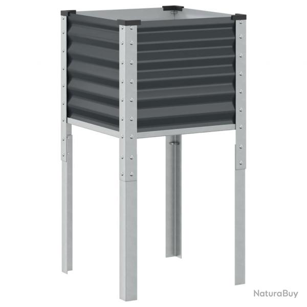 Jardinire bac lit surlev plantes fleurs terrasse jardin 45 x 45 x 88 cm acier anthracite 02_0037