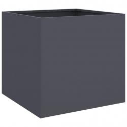 Jardinière bac lit surélevé plantes fleurs terrasse jardin 49 x 47 x 46 cm acier anthracite 02_0037