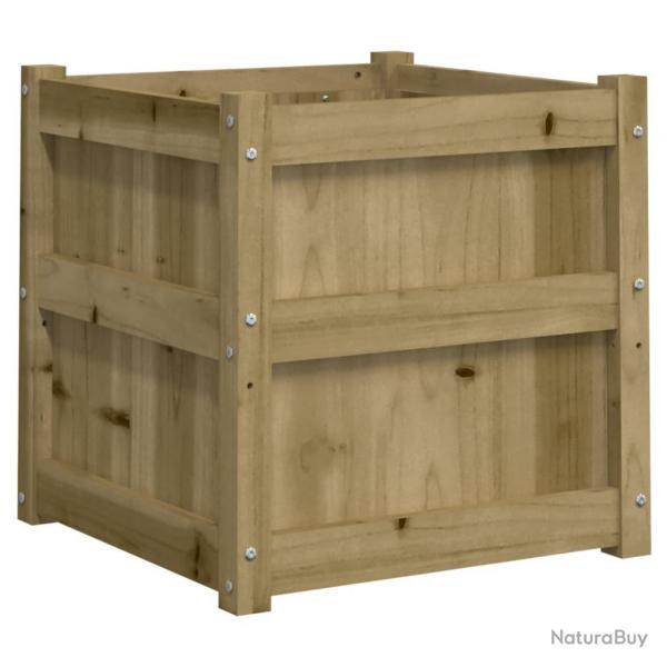Jardinire bac lit surlev plantes fleurs terrasse jardin 50 x 50 x 50 cm bois de pin imprgn mar