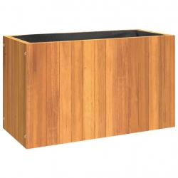 Jardinière bac lit surélevé plantes fleurs terrasse jardin 59 x 27,5 x 35 cm bois massif d'acacia m