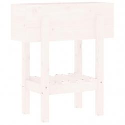 Jardinière bac lit surélevé plantes fleurs terrasse jardin 62 x 30 x 69 cm bois massif de pin blanc