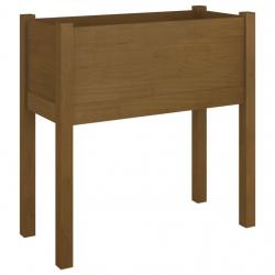 Jardinière bac lit surélevé plantes fleurs terrasse jardin 70 x 31 x 70 cm bois de pin massif marro