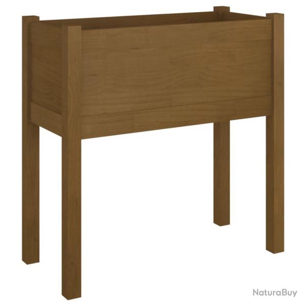 Jardinire bac lit surlev plantes fleurs terrasse jardin 70 x 31 x 70 cm bois de pin massif marro