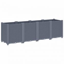 Jardinière bac lit surélevé plantes fleurs terrasse jardin 160 x 40 x 53 cm PP gris 02_0037463