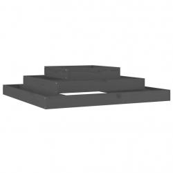 Jardinière bac lit surélevé plantes fleurs terrasse jardin 110 x 110 x 27 cm bois massif de pin gri