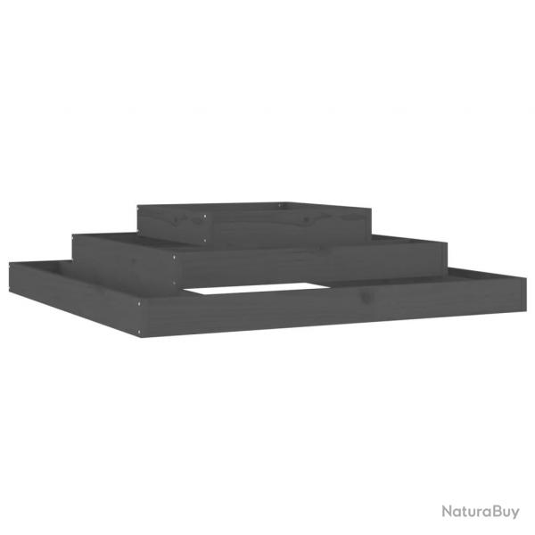 Jardinire bac lit surlev plantes fleurs terrasse jardin 110 x 110 x 27 cm bois massif de pin gri