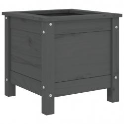 Jardinière bac lit surélevé plantes fleurs terrasse jardin 40 x 40 x 39 cm bois massif de pin gris