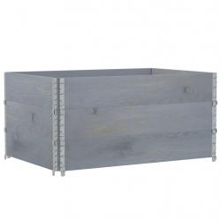 Jardinière bac lit surélevé plantes fleurs terrasse jardin 120 x 80 cm bois massif de pin gris 02_0