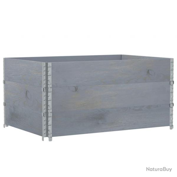 Jardinire bac lit surlev plantes fleurs terrasse jardin 120 x 80 cm bois massif de pin gris 02_0