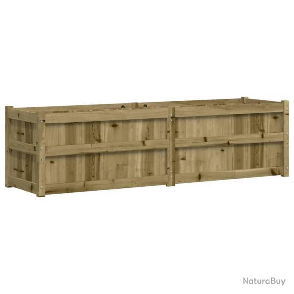 Jardinire bac lit surlev plantes fleurs terrasse jardin 180 x 50 x 50 cm bois de pin imprgn ma