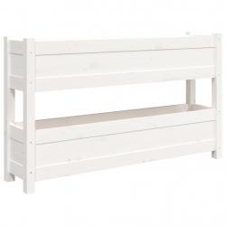 Jardinière bac lit surélevé plantes fleurs terrasse jardin 112 x 25 x 66 cm bois massif de pin blan