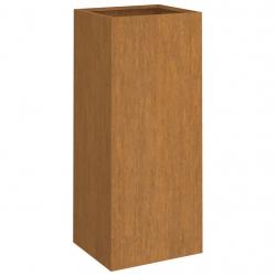 Jardinière bac lit surélevé plantes fleurs terrasse jardin 32 x 29 x 75 cm acier corten marron 02_0