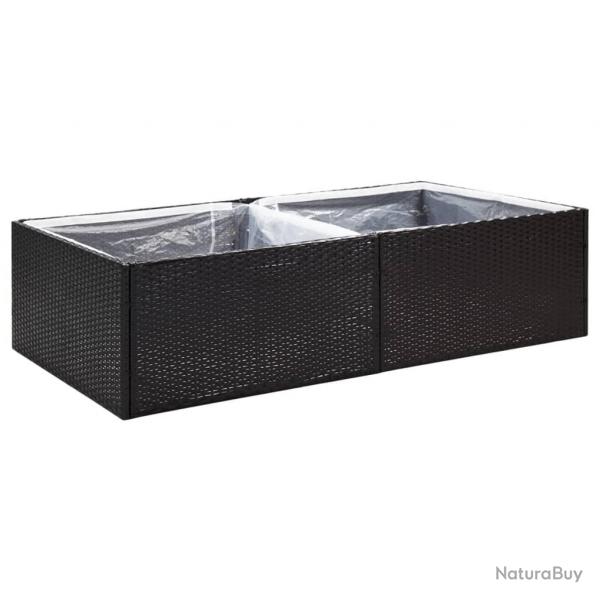 Jardinire bac lit surlev plantes fleurs terrasse jardin 157 x 80 x 40 cm Rsine tresse noir 02_