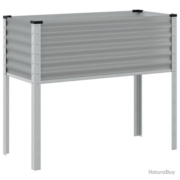 Jardinire bac lit surlev plantes fleurs terrasse jardin 100 x 41 x 90 cm acier gris 02_0037272