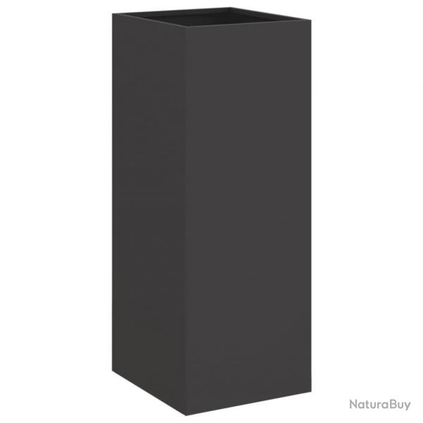 Jardinire bac lit surlev plantes fleurs terrasse jardin 32 x 29 x 75 cm acier noir 02_0037503