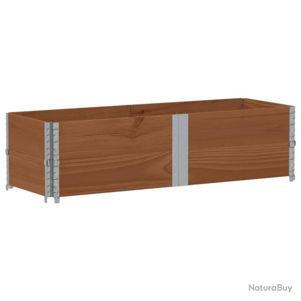 Jardinire bac lit surlev plantes fleurs terrasse jardin 150 x 50 cm bois massif de pin marron 02