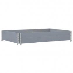 Jardinière bac lit surélevé plantes fleurs terrasse jardin 120 x 80 cm bois massif de pin gris 02_0