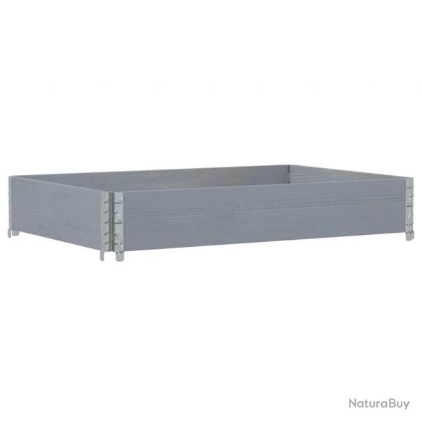 Jardinire bac lit surlev plantes fleurs terrasse jardin 120 x 80 cm bois massif de pin gris 02_0