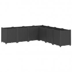 Jardinière bac lit surélevé plantes fleurs terrasse jardin 160 x 160 x 53 cm polypropylène noir 02_