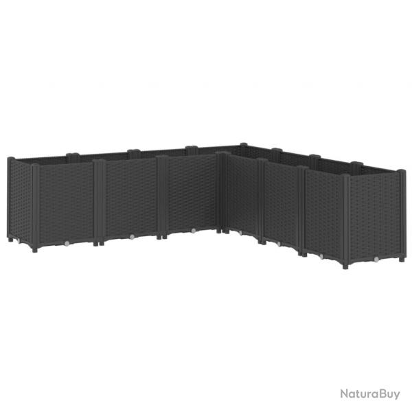 Jardinire bac lit surlev plantes fleurs terrasse jardin 160 x 160 x 53 cm polypropylne noir 02_