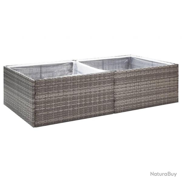 Jardinire bac lit surlev plantes fleurs terrasse jardin 157 x 80 x 40 cm Rsine tresse gris 02_