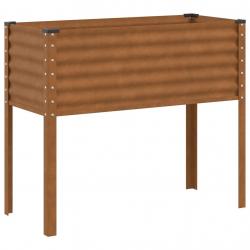 Jardinière bac lit surélevé plantes fleurs terrasse jardin 100 x 41 x 90 cm acier résistant aux int