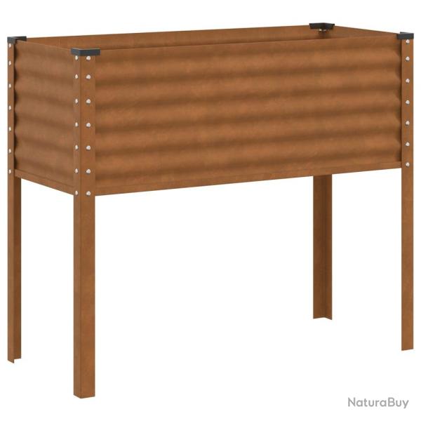Jardinire bac lit surlev plantes fleurs terrasse jardin 100 x 41 x 90 cm acier rsistant aux int
