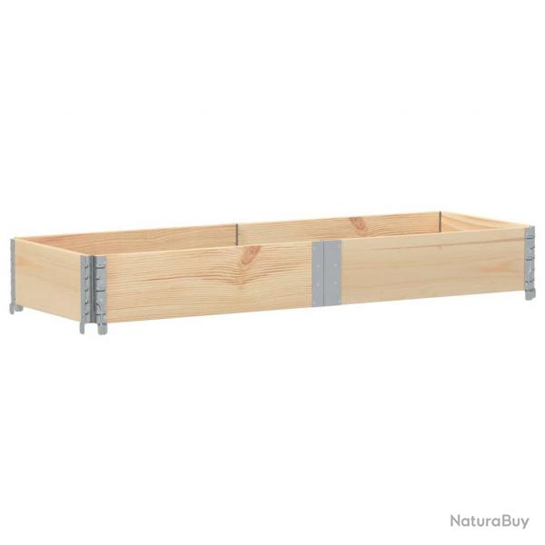Jardinire bac lit surlev plantes fleurs terrasse jardin 150 x 50 cm bois de pin massif marron 02