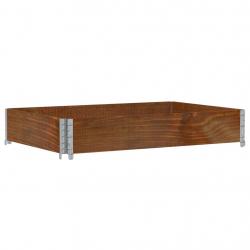 Jardinière bac lit surélevé plantes fleurs terrasse jardin 120 x 80 cm bois massif de pin marron 02