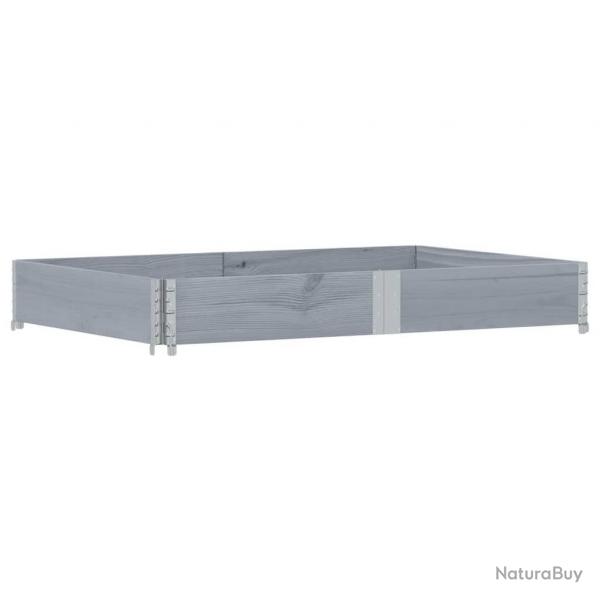 Jardinire bac lit surlev plantes fleurs terrasse jardin 150 x 100 cm bois de pin massif gris 02_