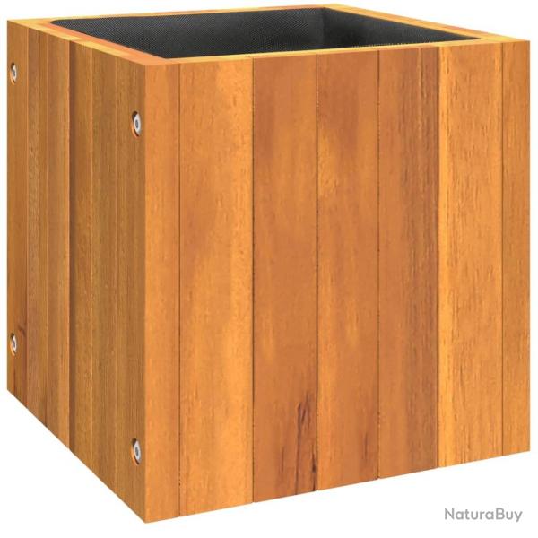 Jardinire bac lit surlev plantes fleurs terrasse jardin 25 x 25 x 25 cm bois massif d'acacia mar