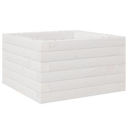 Jardini&egrave;re bac lit sur&eacute;lev&eacute; plantes fleurs terrasse jardin 40 x 40 x 23 cm bois de pin massif blanc
