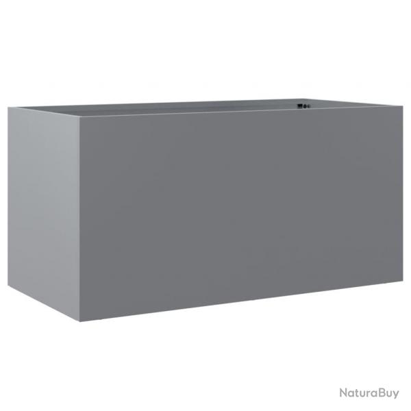 Jardinire bac lit surlev plantes fleurs terrasse jardin argent 62 x 30 x 29 cm acier galvanis