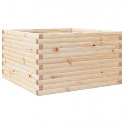 Jardinière bac lit surélevé plantes fleurs terrasse jardin 80 x 80 x 46 cm bois de pin massif marro