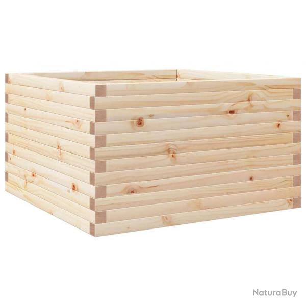 Jardinire bac lit surlev plantes fleurs terrasse jardin 80 x 80 x 46 cm bois de pin massif marro
