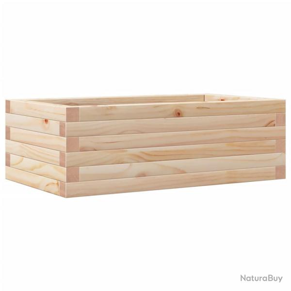 Jardinire bac lit surlev plantes fleurs terrasse jardin 70 x 40 x 23 cm bois de pin massif marro