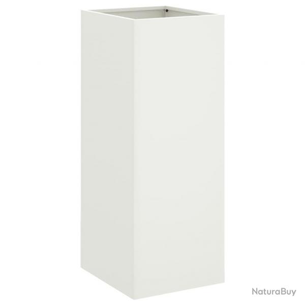 Jardinire bac lit surlev plantes fleurs terrasse jardin 32 x 29 x 75 cm acier blanc 02_0037502
