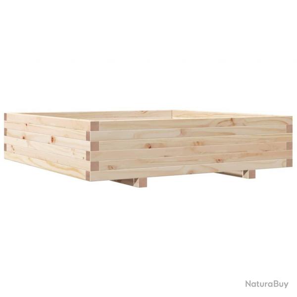 Jardinire bac lit surlev plantes fleurs terrasse jardin 100 x 100 x 26,5 cm bois de pin massif m