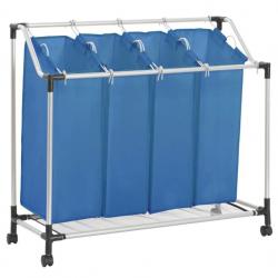 Trieur à linge bleu avec 4 sacs - Organisation efficace pour adultes méthodiques