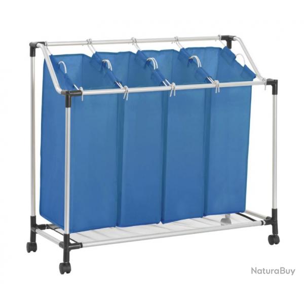 Trieur  linge bleu avec 4 sacs - Organisation efficace pour adultes mthodiques