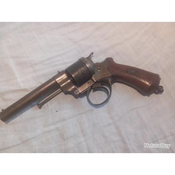 RARISSIME REVOLVER LEFAUCHEUX MLE 1862 A PERCUSSION CENTRALE  12 MM  PERRIN / GALLAND