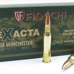 20 munitions FIOCCHI EXACTA HPBT SIERRA 168 grains 308 win